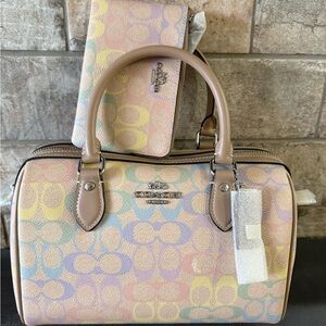 Coach Rainbow Signature Women's Rowan Bag Set